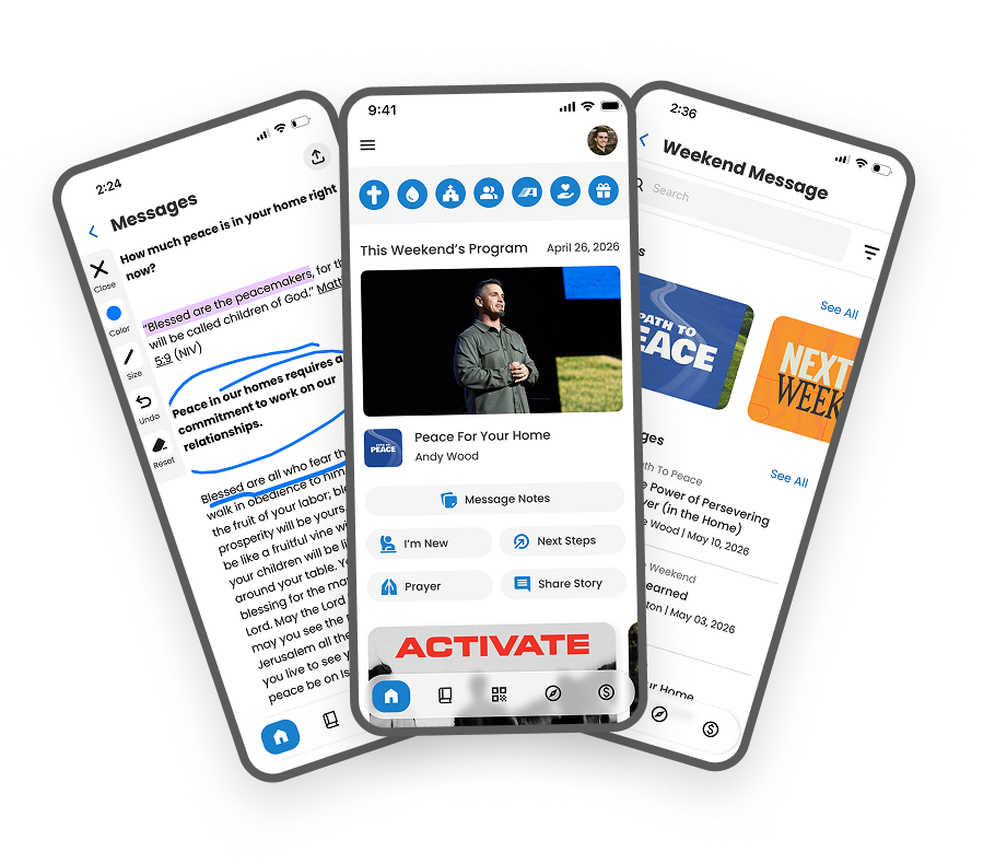 Saddleback Church app promotional graphic